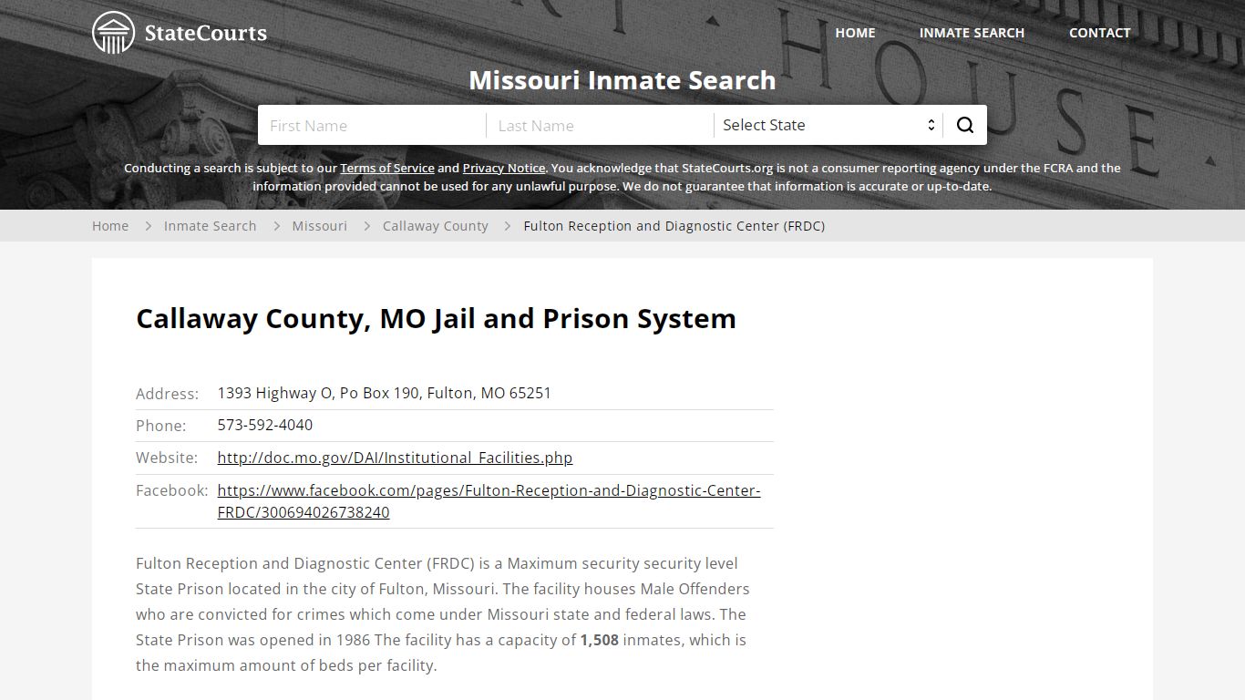 Callaway County, MO Jail and Prison System - State Courts